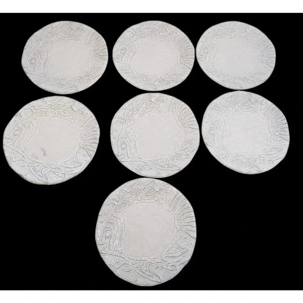 Adriano Tolomei Fortunata Arte Fish Plates Set of 7 NEW Made in Italy Ceramics